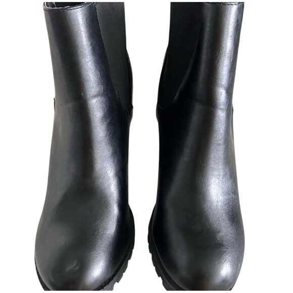 Soda Black Platform Chunky Heel Ankle Boots - Size 8 - Picture 3 of 8